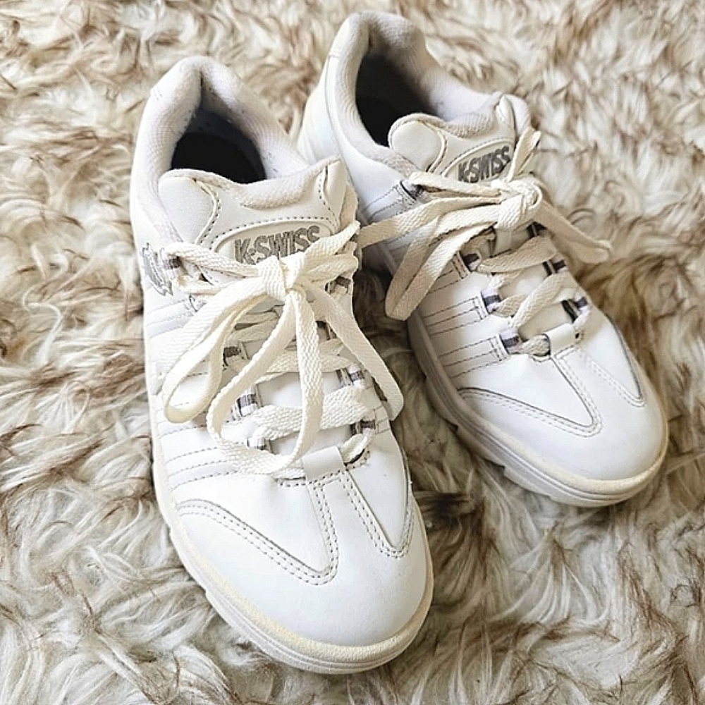 K-Swiss Ortholite Comfort Insoles White Sneakers Size 7.5 🌴 - Picture 2 of 7